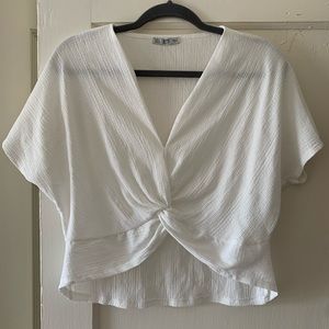 Zara cropped front wrap top